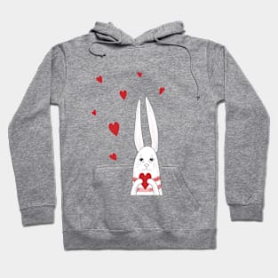 Cute bunny holding heart Hoodie